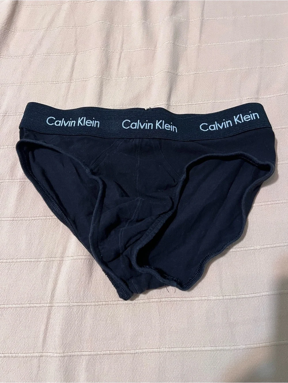 Calvin Klein Black Men's Cotton Briefs with Logo Waistband